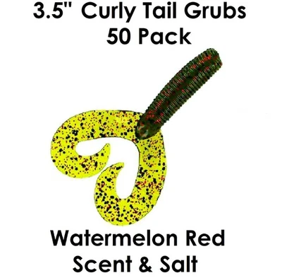 Curly Tail Grubs Double Twin Mister Twister Baits Soft Plastic Jig Fishing Lures - Image 1 of 4