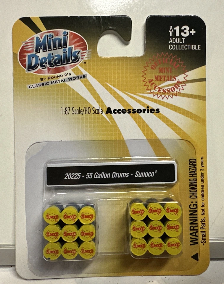 Mini Details HO Scale Sunoco 55 Gallon Drums #20225 - Image 1 of 4