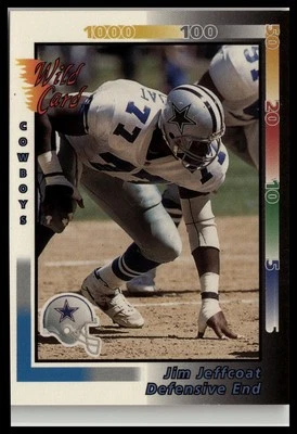 Jim Jeffcoat 1992 Wild Card #165 Dallas Cowboys Card - Image 1 of 2