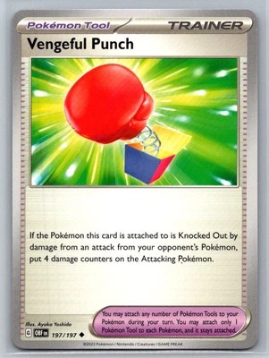Vengeful Punch #197/197 SV03: Obsidian Flames Uncommon - Pokemon Cards D80 - Image 1 of 2
