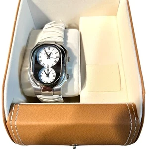 PHILIP STEIN TESLAR LADIES WRIST WATCH ~2 TIME ZONES /NEW BATTERY - Picture 1 of 17