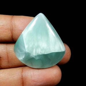 AAA+Larimar Designer Cabochon Sky Blue Hemimorphite Pear Gemstone 52 Cts #10632 - Picture 1 of 7
