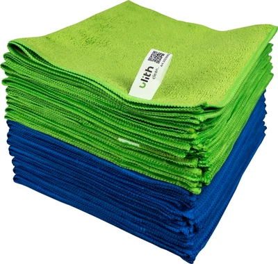 Bis 200 Stück - Premium Microfasertuch 40x40cm blau/grün saugstark & waschbar - Bild 1 von 4