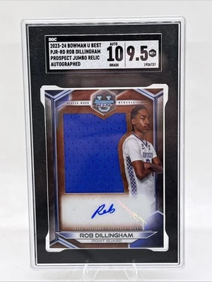 2023-24 Bowman U Best Prospect Jumbo Relic Rob Dillingham PJR-RD Auto SGC 9.5/10 - Image 1 of 4