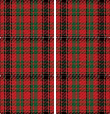 Christmas Placemats Set of 6 Red and Green Plaid Plastic Table Mats Recyclabl... - Image 1 of 4