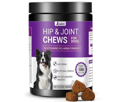LYSIMI Hip and Joint Supplement Dogs, Glucosamine Chondroitin Joint Supplement for Dogs
