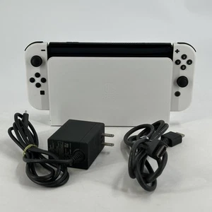Nintendo Switch OLED Console 64GB w/ Controllers - Excellent- Stick button Issue - Picture 1 of 7