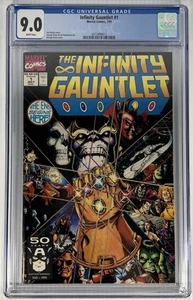 Infinity Gauntlet #1 Thanos CGC 9.0 KEY Jim Starlin George Perez Marvel 1991 - Picture 1 of 5