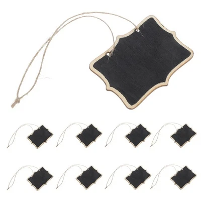 10 Pcs Wooden Double Sided Hanging Chalkboard Signs Mini For Wedding - Image 1 of 4