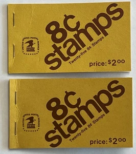 Lot of Two 1972 Eisenhower 8c Booklet stamps. 1 Book Full, 1 Partial Book - Picture 1 of 7