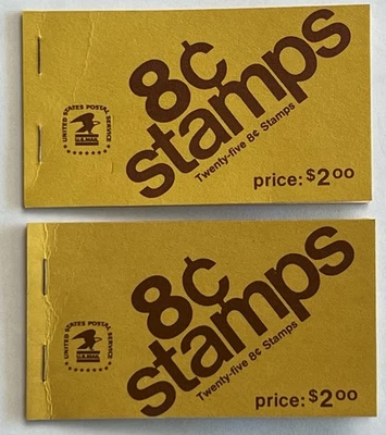 Lot of Two 1972 Eisenhower 8c Booklet stamps. 1 Book Full, 1 Partial Book - Image 1 of 4