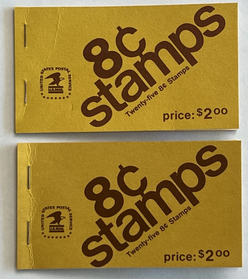 Lot of Two 1972 Eisenhower 8c Booklet stamps. 1 Book Full, 1 Partial Book - Image 1 of 4