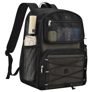 Mesh Backpack Heavy Duty See Through Mesh Bookbag Large Backpack for School T... - Picture 1 of 7