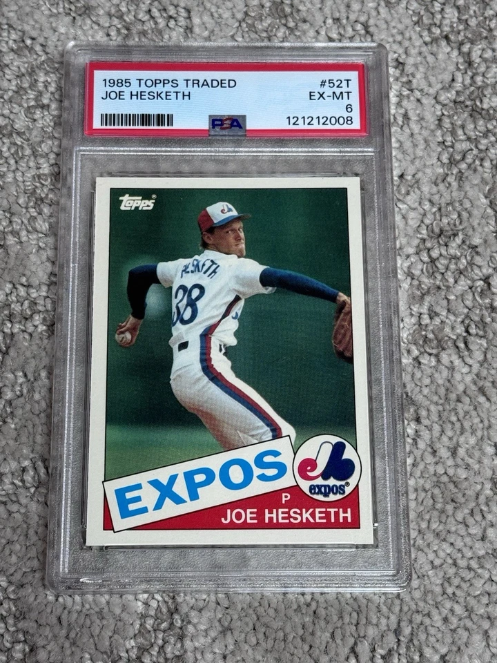 1985 TOPPS TRADED BASEBALL CARD PSA 6 JOE HESKETH MONTREAL EXPOS - Image 1 of 1