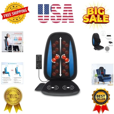 Massageador de costas Shiatsu com calor, tecido profundo amassar almofada de assento de massagem, massa... - Imagem 1 de 4