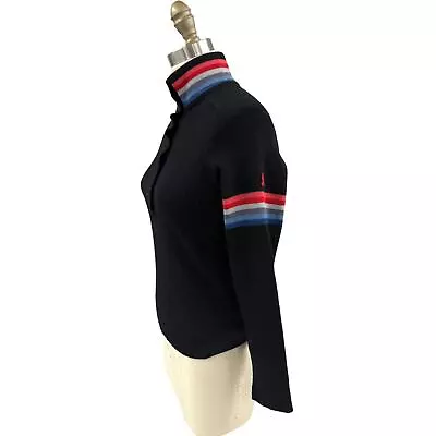 VTG 60s 70s Demetre Ski Sweater Pure Wool Mens M Stripes Collar Arm bands - Image 1 of 4