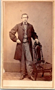 Carta de Vistie CDV Foto Hombre Identificado John Reed Easthampton - Imagen 1 de 2