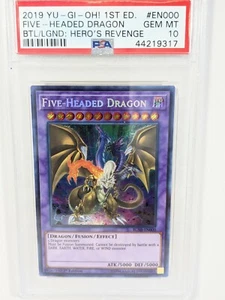 2019 YuGiOh Five-Headed Dragon BLHR-EN000 1st Edition Secret Rare PSA 10 - Picture 1 of 9