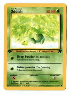 Vintage 2000 First Edition ODDISH 63/82 Pokémon Card (Team Rocket Set) - Picture 1 of 2