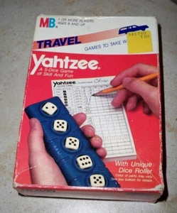 Vintage 1986 Travel Yahtzee Game Pad Dice Box Milton Bradley COMPLETE - Picture 1 of 5