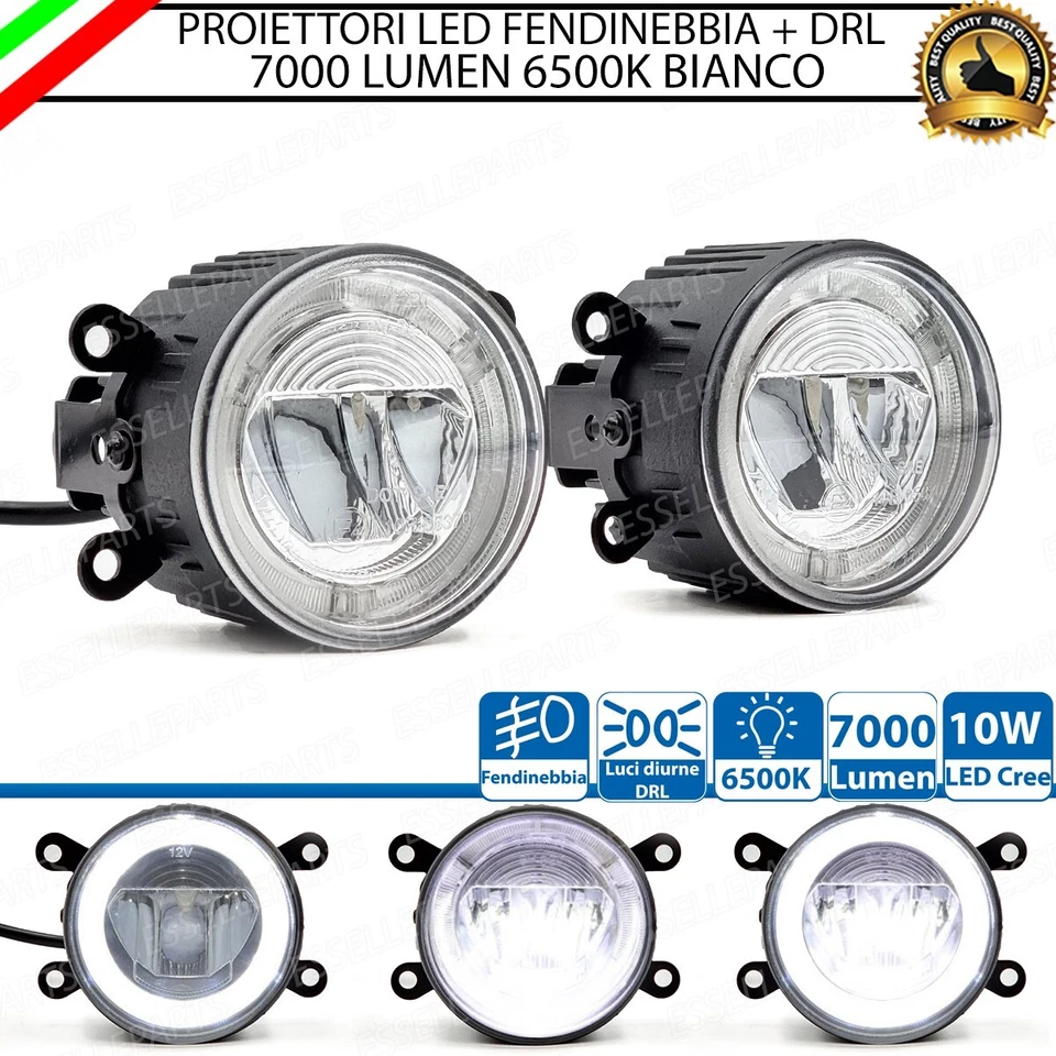 SET PROIETTORI LED FENDINEBBIA + DRL LED FORD FUSION FINO AL 09-2005 ARGENTO - Immagine 1 di 4