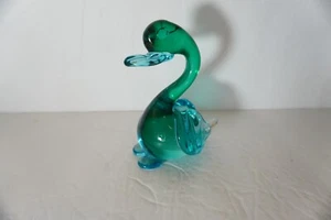 Murano Italian Art Glass Teal, Blue, Green Duck 4¼” Murano Art Glass Duck Figuri - Picture 1 of 8