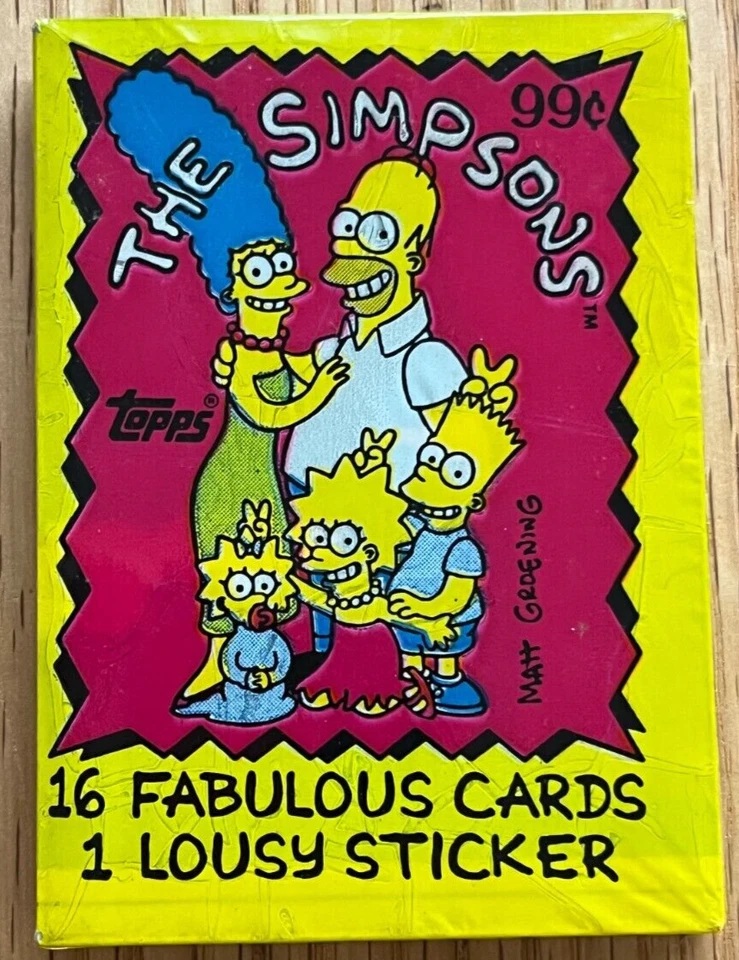 Topps 1990 The Simpsons Jumbo Pack (16 cards, 1 sticker) - Image 1 of 1