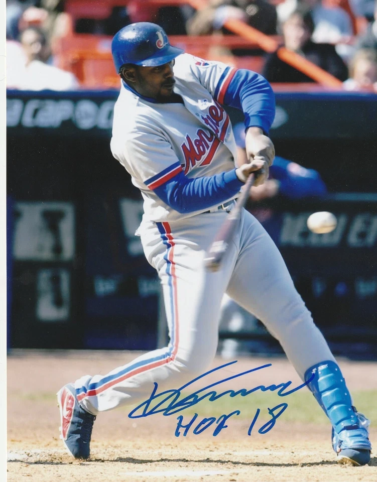 VLADIMIR GUERRERO  MONTREAL EXPOS  HOF 18  ACTION SIGNED 8x10 - Image 1 of 1