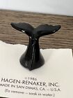 HTF Hagen Reneker 1986 black whale tail fluke Figure On Card  (F)