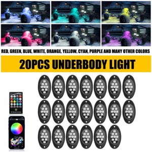 20pcs RGB LED Rock Lights Kit Offroad Truck Underbody Neon Music Bluetooth APP C - Picture 1 of 12
