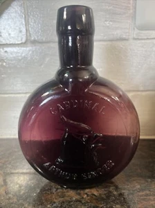 Vintage Arthur Singer Kardinal Vogel lila Glasflasche Clevenger Brothers - Bild 1 von 4