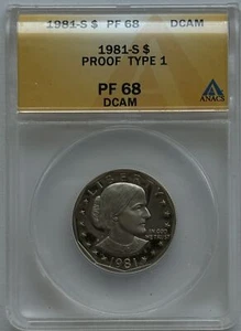 1981-S $1 Susan B. Anthony Dollar Type 1 ANACS PF68 DCAM - Picture 1 of 2