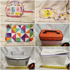 Clinique Cosmetic Bag Pouch Clutch "choose" train case small big zipper tote - Picture 1 of 24