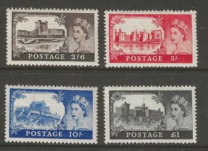 GB (5036) QE11 X 1955 CASTILLOS SG536-539 JUEGO DE IMPRESIÓN WATERLOW DE 4 M/M - Imagen 1 de 1