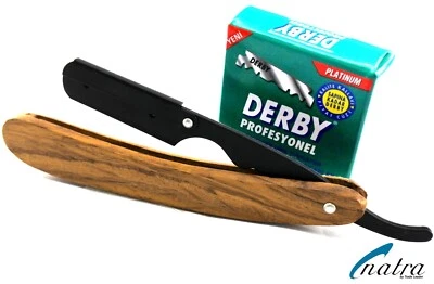 Holz Rasiermesser inkl. 100 Derrby wechselklinge Rasierer Rasur Bart Razor - Bild 1 von 4