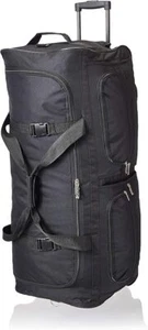 Bolso de Lona Rockland Rolling Negro Ruedas de 40 Pulgadas Cremallera Bolsillos Grandes - Imagen 1 de 3