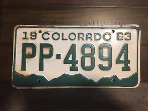 Gutes solides original Colorado Nummernschild von 1963 siehe meine anderen Kennzeichen - Bild 1 von 2