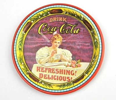 Schöner Metall Blech Coca-Cola Ø 9 Untersetzer Coaster Coke USA 1976 sous-bock  - Bild 1 von 3
