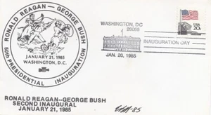 RONALD REAGAN - GEORGE BUSH INAUGURATION 1985 - Kuhn cachet - Picture 1 of 1
