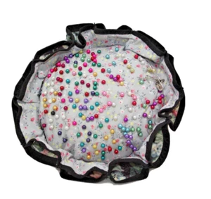 Pincushion Handmade Floral Fabric Colorful Pins Round 7" Diameter - Picture 1 of 4