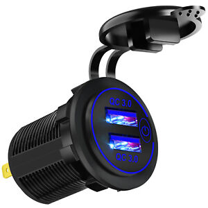 12V/24V Car Cigarette Lighter Socket Outlet Charger Power Adapter Waterproof