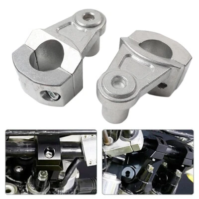 Silver Motorcycle HandleBar 7/8 22mm to 11/8 28mm Fat Bar Mount Clamps Riser - Image 1 of 4