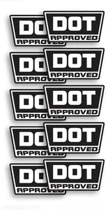 AK Pack of 2 DOT D O T Approved Motorcycle Helmet Decals Labels, Vinyl Decal - Picture 1 of 12