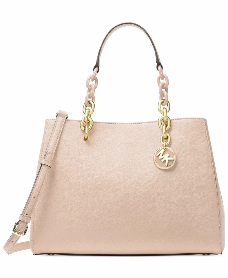 Michael Kors Cynthia Saffiano Leather Satchel Medium / Soft Pink 30f7gcys2l