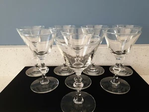 Set 8 Vintage Stemmed Liqueur Cordial Sherry Shot Glasses Clear Glasses Liquor  - Picture 1 of 12