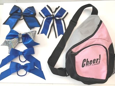 NOVA Fitas de Cauda de Pônei Laço de Torcida para Meninas Arcos de Cabelo Bolsa de Cheerleading - Imagem 1 de 4