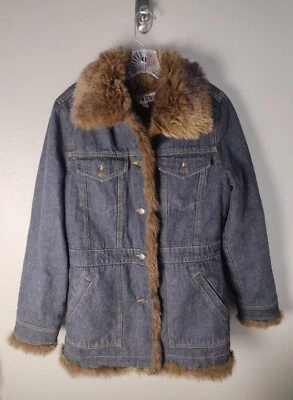 Chaqueta Abrigo Marvin Richards Denim Lavado Oscuro Piel Sintética Rock Star Mediana Foto 1 de 4