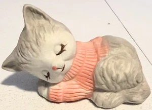 Vintage Sleeping Kitten Figurine ceramic Unbranded - Picture 1 of 5