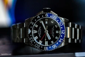 Reloj de buceo para hombre Armand Nicolet J09-41 GMT hecho en Suiza negro y azul A487AGN-N - Imagen 1 de 3