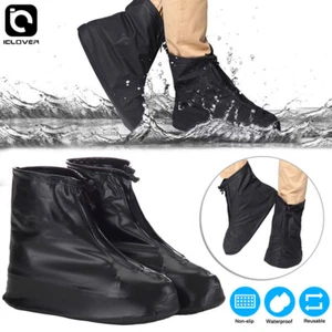 Zapatos de lluvia reutilizables cubiertas impermeables antideslizantes unisex botas protectoras - Imagen 1 de 9